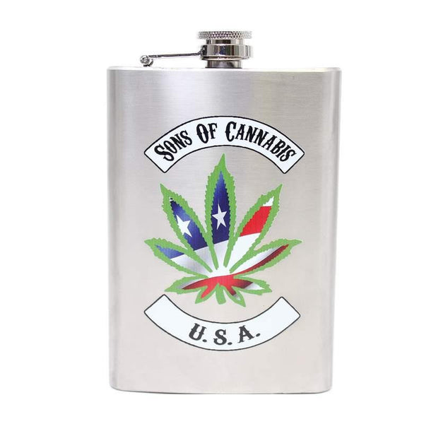 Sons Of Cannabis 8oz Stainless Steel Flask By Maxam