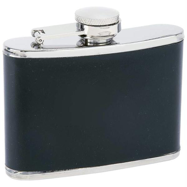 Maxam 4oz Stainless Steel Flask With Black Wrap