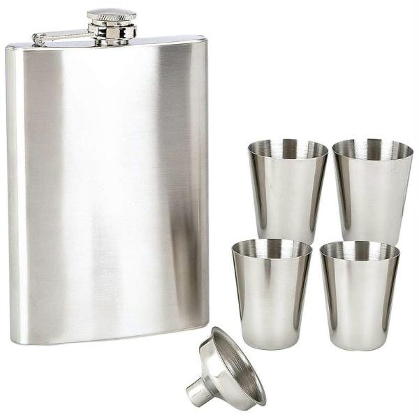 Maxam 6pc Stainless Steel Flask Set