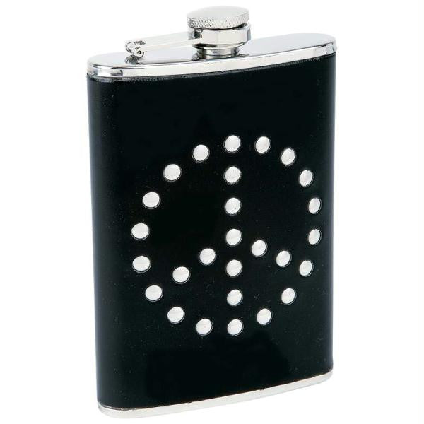 Maxam 8oz Stainless Steel Flask With Black Wrap