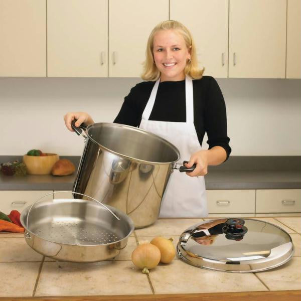 Precise Heat 30qt 12-element "waterless" Stockpot With Steamer Basket