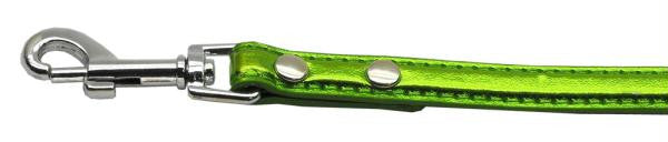 3-8" (10mm) Metallic Two Tier Collar Lime Green 3-4" Leash