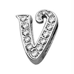 3-8" Clear Script Letter Sliding Charms V .