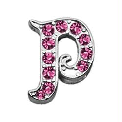 3-8" Pink Script Letter Sliding Charms P .