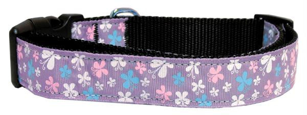 Butterfly Nylon Ribbon Collar Lavender Medium