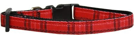 Plaid Nylon Collar  Red Cat Safety