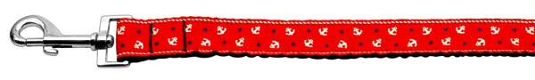 Anchors Nylon Ribbon Leash Red 1 inch wide 6ft Long