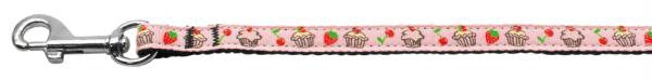 Cupcakes Nylon Ribbon Leash Light Pink 3-8 inch wide 4ft Long