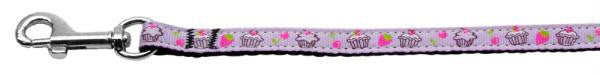 Cupcakes Nylon Ribbon Leash Purple 3-8 inch wide 4ft Long