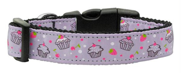 Cupcakes Nylon Ribbon Collar Purple Large