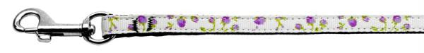 Roses Nylon Ribbon Leash Purple 3-8 wide 6ft Long