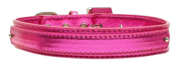 3-4" (18mm) Metallic Two-Tier Collar  Pink Large