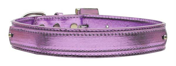 3-4" (18mm) Metallic Two-Tier Collar  Purple Large