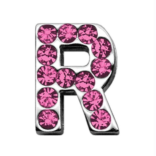 3-4" (18mm) Pink Letter Sliding Charms R 3-4 (18mm)