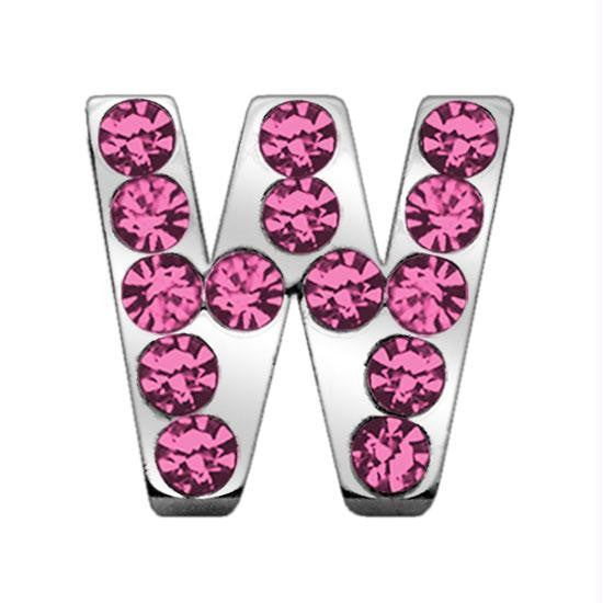 3-4" (18mm) Pink Letter Sliding Charms W 3-4 (18mm)