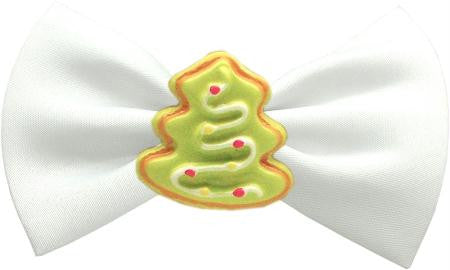 Christmas Tree Chipper White Pet Bow Tie