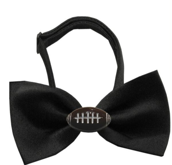 Football Chipper Black Bow Tie