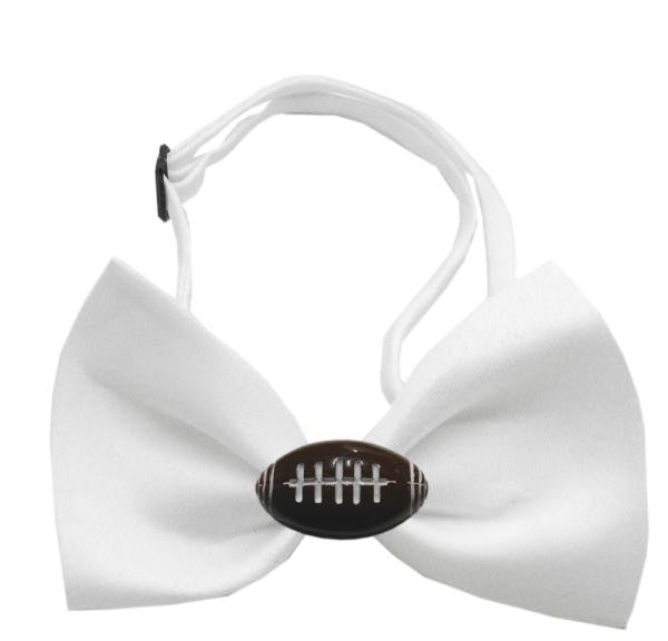 Football Chipper White Bow Tie