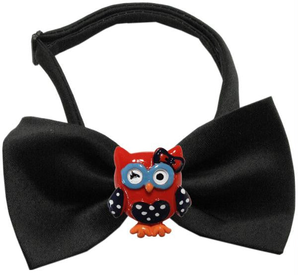 Patriotic Owls Chipper Black Bow Tie