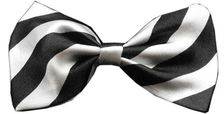 Dog Bow Tie Stripes White