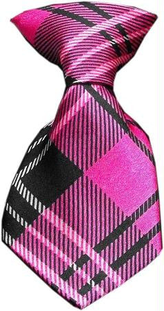 Dog Neck Tie Plaid Pink