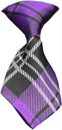 Dog Neck Tie Plaid Purple