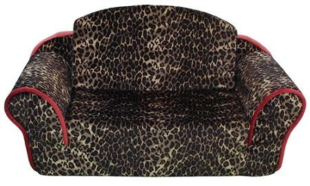 Leopard Print with Sangria Interior Pull Out Pet Sleeper Sofa Bed