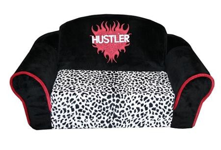 Black Hustler with Dalmatian Interior Pull Out Pet Sleeper Sofa Bed