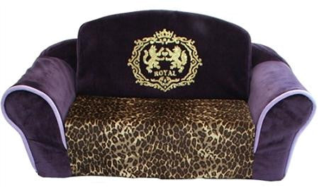 Royal Purple with Leopard Interior Pull Out Pet Sleeper Sofa Bed