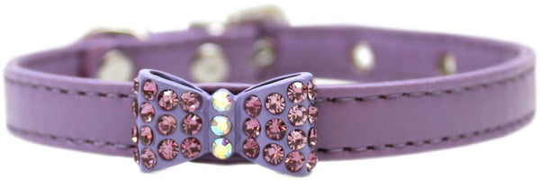 Bow-dacious Crystal Dog Collar Lavender Size 12