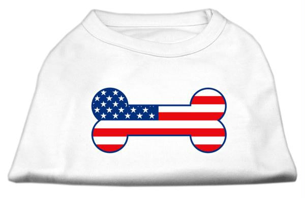 Bone Shaped American Flag Screen Print Shirts  White L (14)