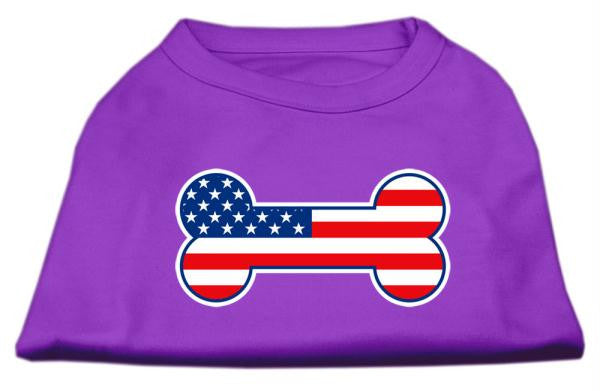 Bone Shaped American Flag Screen Print Shirts  Purple XS (8)