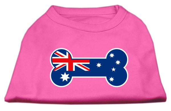 Bone Shaped Australian Flag Screen Print Shirts Bright Pink XS (8)