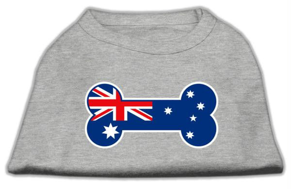 Bone Shaped Australian Flag Screen Print Shirts Grey XS (8)