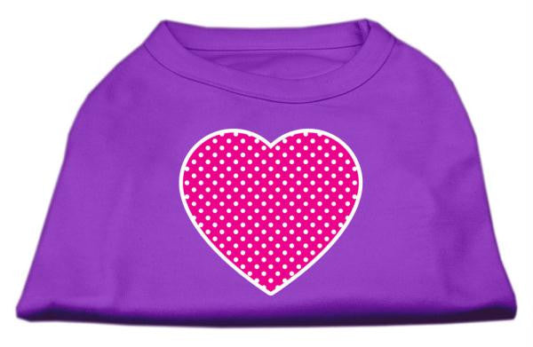 Pink Swiss Dot Heart Screen Print Shirt Purple Sm (10)