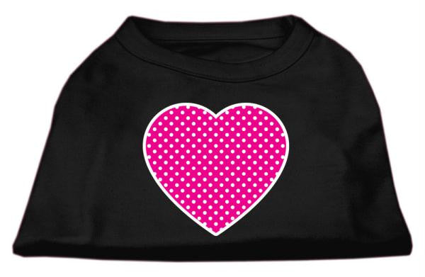 Pink Swiss Dot Heart Screen Print Shirt Black XXL (18)