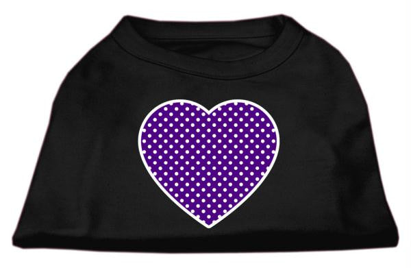 Purple Swiss Dot Heart Screen Print Shirt Black XXL (18)