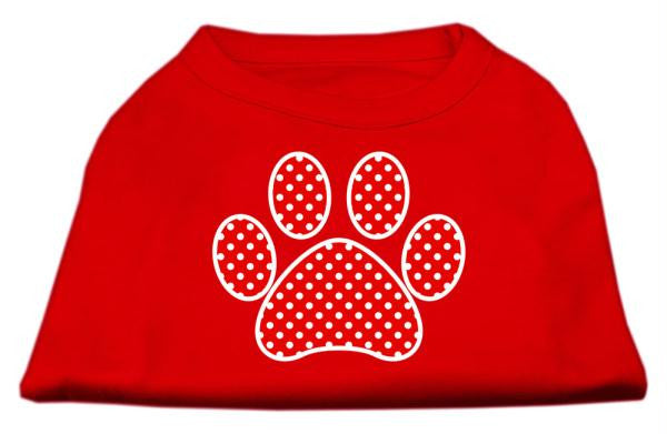 Red Swiss Dot Paw Screen Print Shirt Red Med (12)