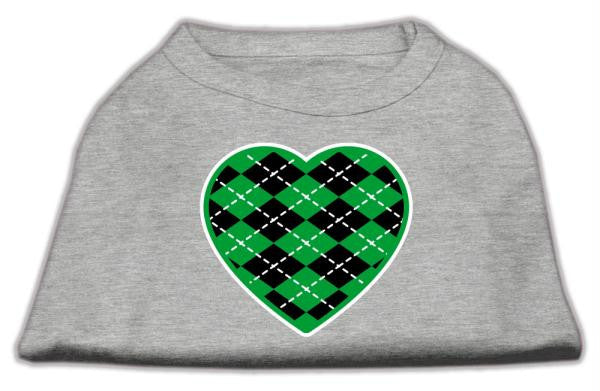 Argyle Heart Green Screen Print Shirt Grey Med (12)