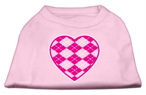 Argyle Heart Pink Screen Print Shirt Light Pink Lg (14)