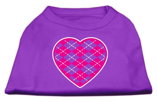 Argyle Heart Pink Screen Print Shirt Purple Lg (14)