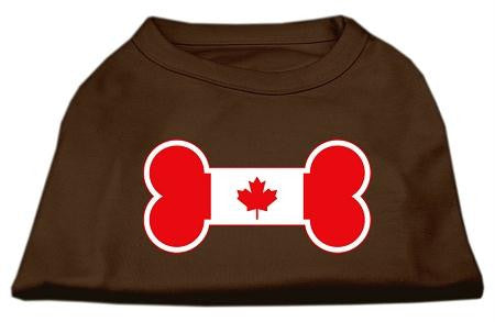 Bone Shaped Canadian Flag Screen Print Shirts Brown Lg (14)