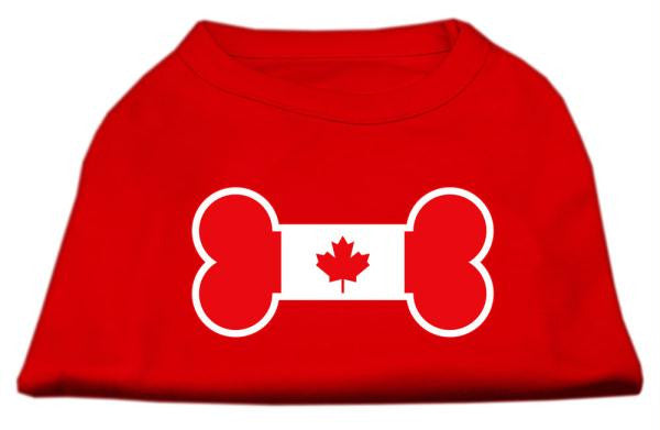 Bone Shaped Canadian Flag Screen Print Shirts Red M (12)