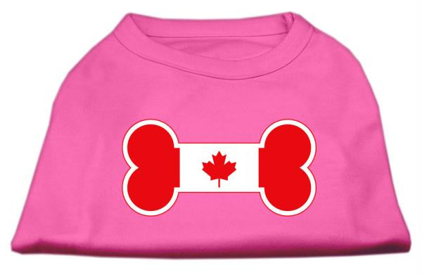 Bone Shaped Canadian Flag Screen Print Shirts Bright Pink XS (8)