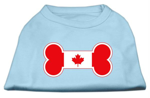 Bone Shaped Canadian Flag Screen Print Shirts Baby Blue XXL (18)