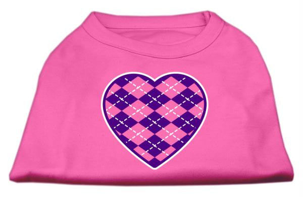 Argyle Heart Purple Screen Print Shirt Bright Pink Med (12)