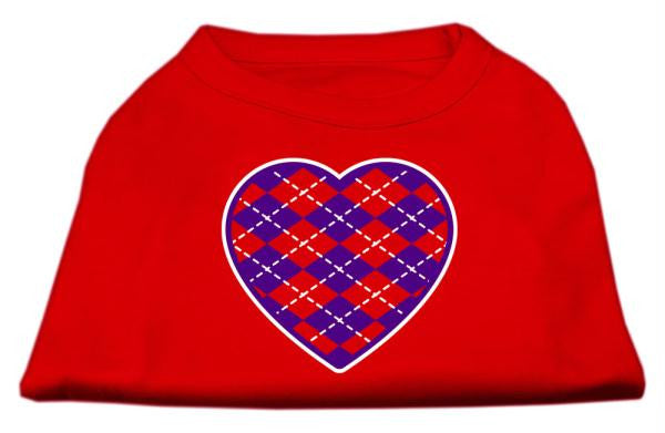 Argyle Heart Purple Screen Print Shirt Red Med (12)