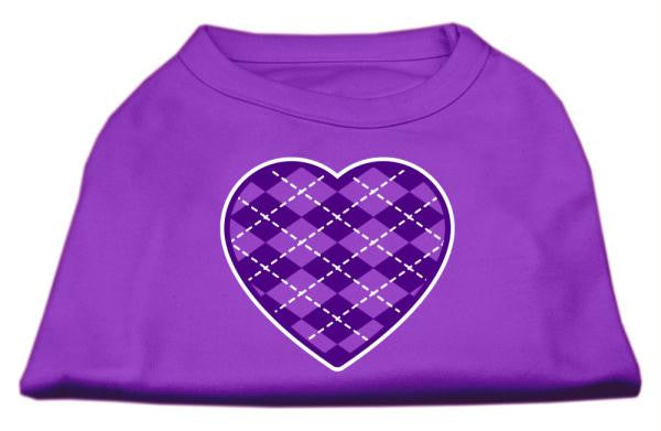 Argyle Heart Purple Screen Print Shirt Purple XS (8)