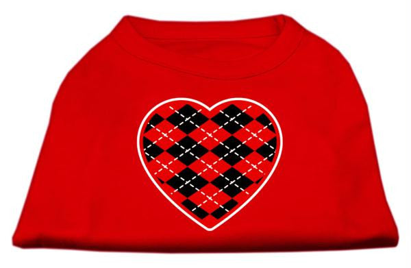 Argyle Heart Red Screen Print Shirt Red Sm (10)