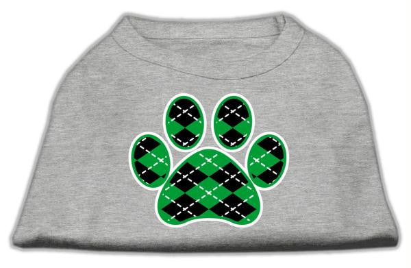 Argyle Paw Green Screen Print Shirt Grey Sm (10)